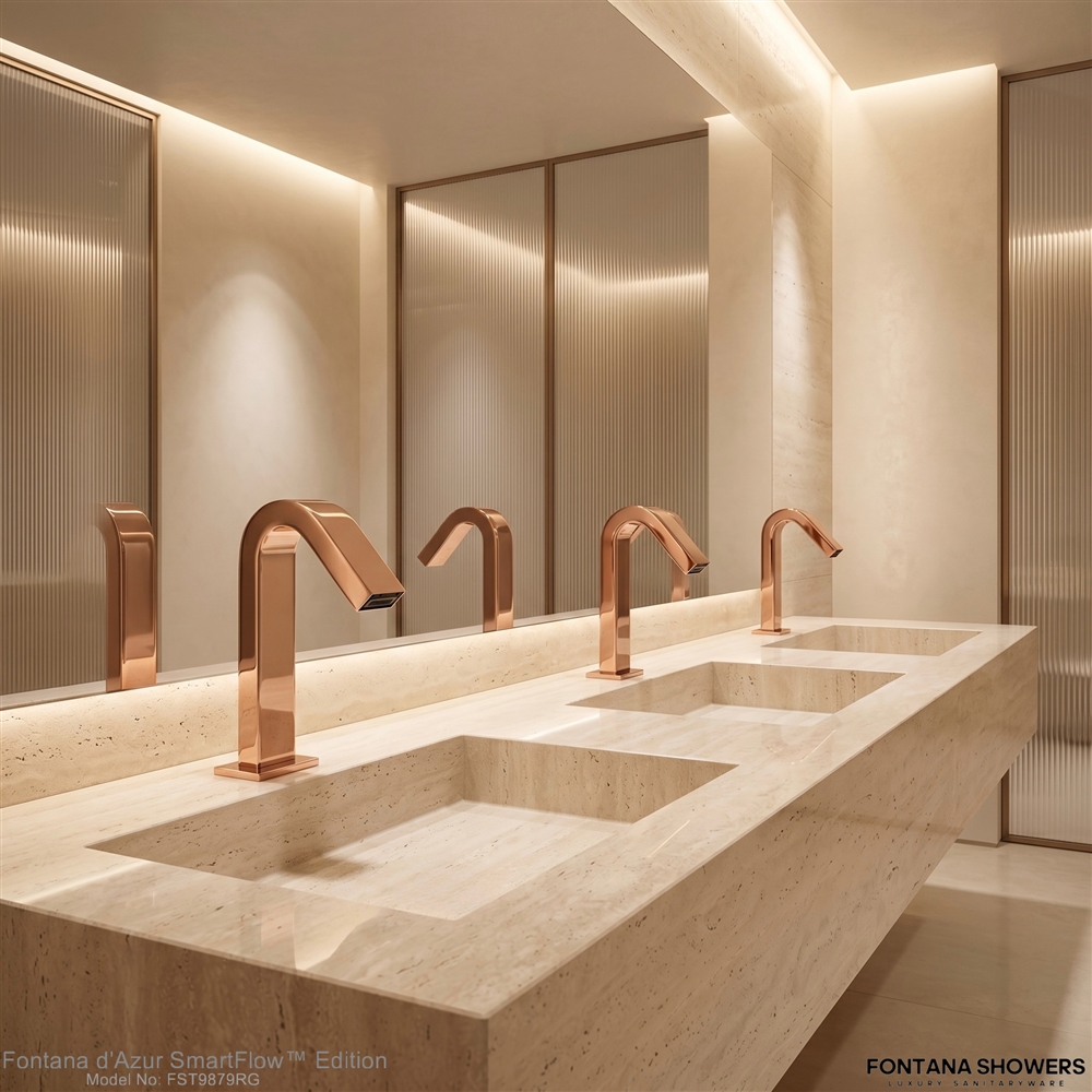 Fontana Atlanta Commercial Automatic Sensor Faucet in Rose Gold